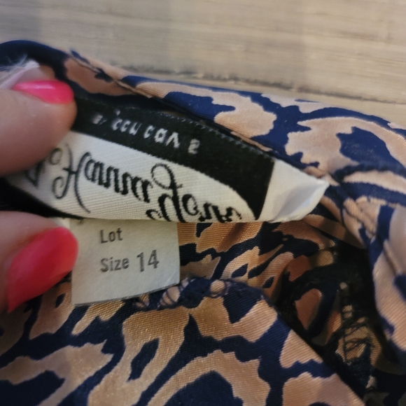 Vintage jo Hanna York by Joan davis animal print top with scarf shoulder pads 14 - Picture 5 of 7